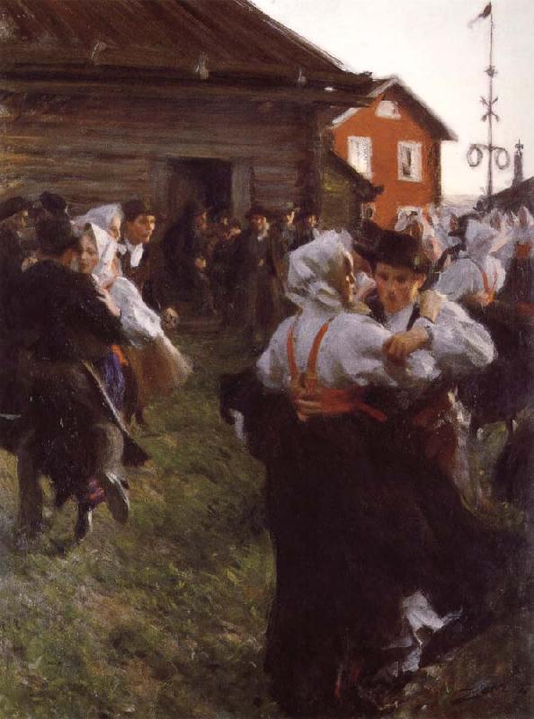 Anders Zorn Midsummer dance oil painting picture